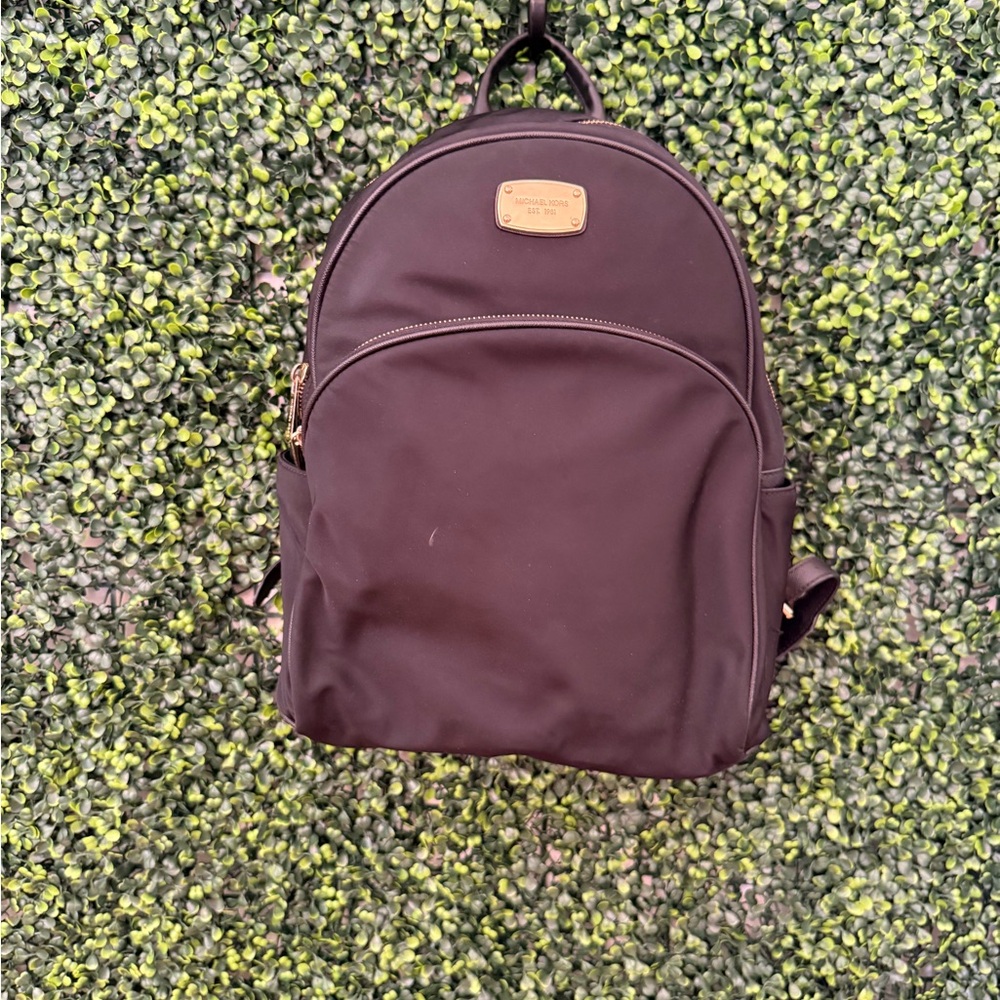 Michael Kors Black Nylon Backpack Gold Hardware Medium Size